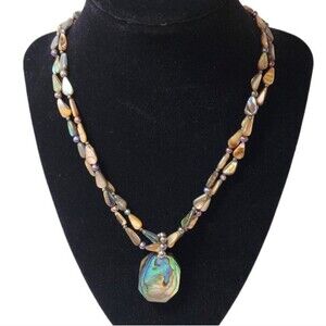 Mother of Pearl Double-Strand Beaded Necklace